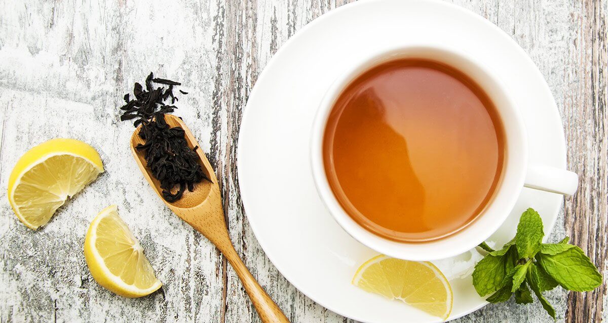 cup of hot tea with lemon