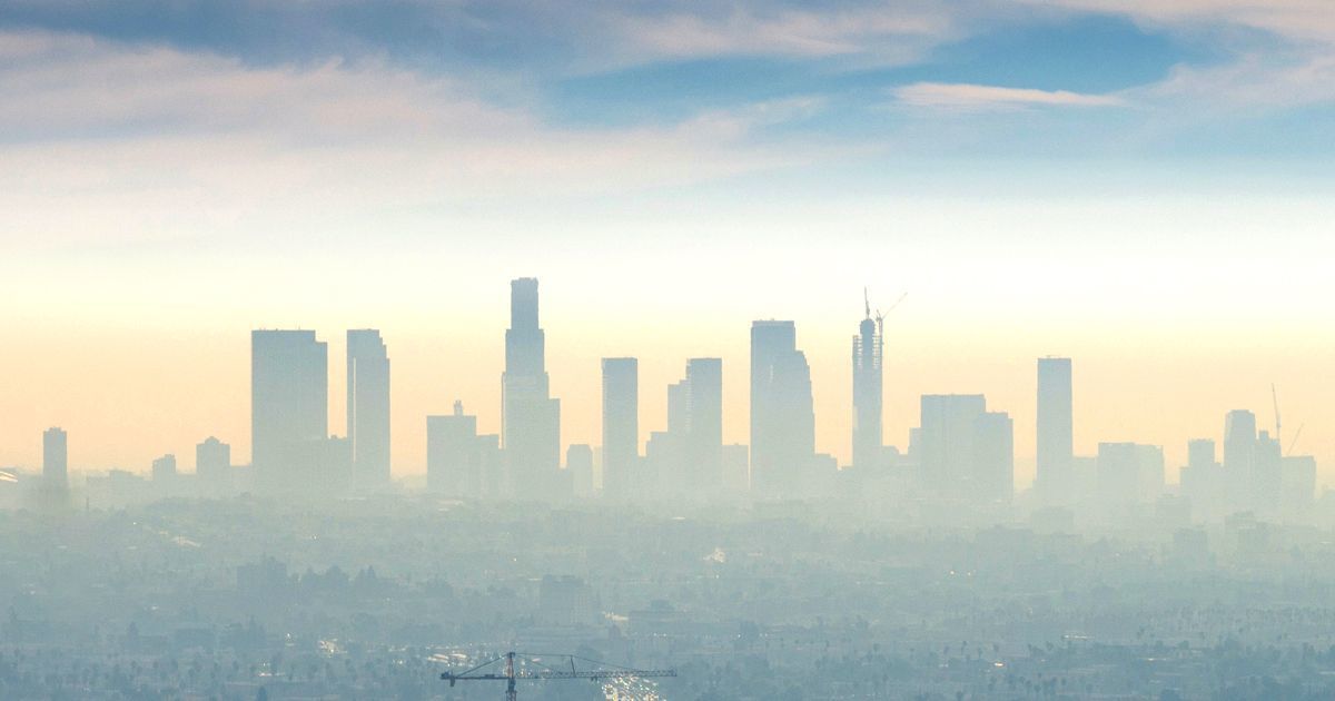 city skyline covered in smog